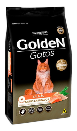 Ração Golden Castrados Gato Adulto Salmão Saco De 3kg