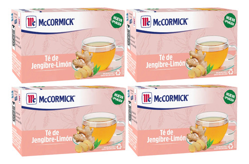 4 Té Mccormick De Jengibre Limón Con 25 Sobres