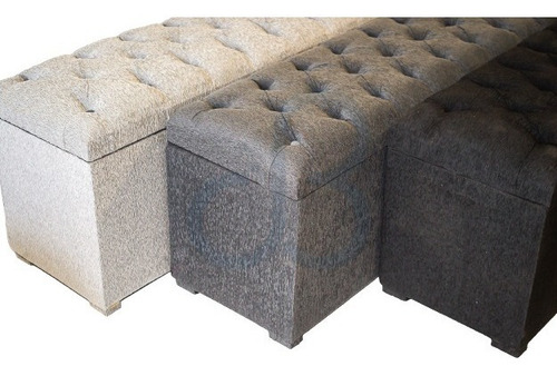 Baulera Capitone Chenille 140cm Calidad Premium Envio Gratis