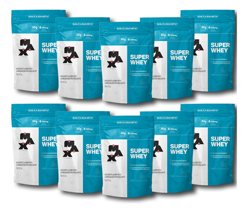 Combo 10: Refil Suplemento Proteico Super Whey Max Titanium
