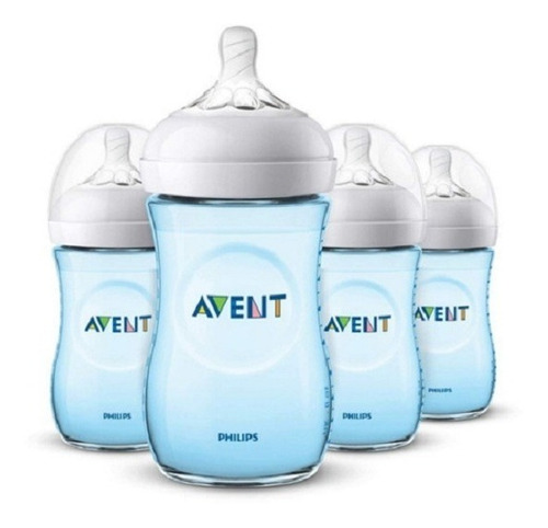 Biberón Natural Philips Avent, Azul, 9 Oz, Paquete De 4, Scf Color Azul scf013/49