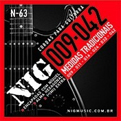 2 Encordoamentos Para Guitarra Nig 009  N-63 C/ Mi Extra