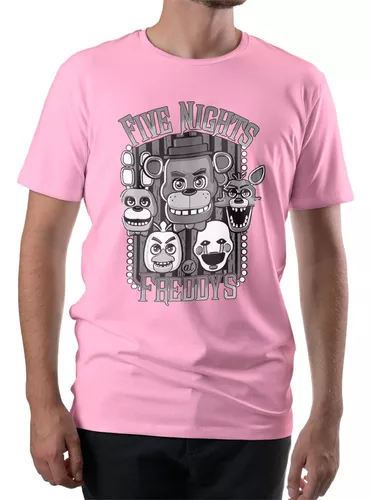 Camiseta Fnaf Five Nights At Freddys Jogo Game 2 Rosa - Kamisetas