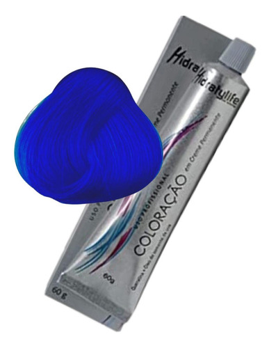Tinta Coloração De Cabelo Cor Azul Royal Profissional 60g