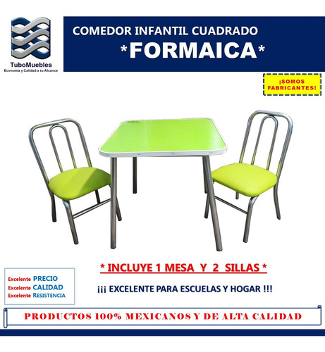 Juego Infantil Mesa Formaica Con 2 Sillitas