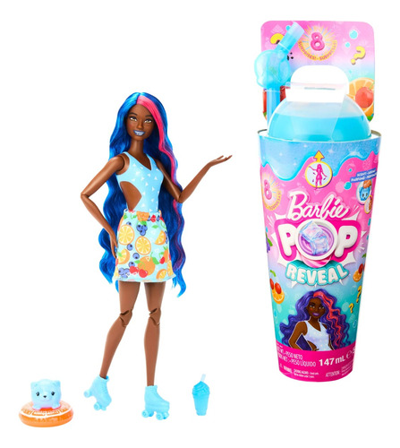 Barbie Pop Reveal Fruit Punch Cambio Color + Slime + Acc