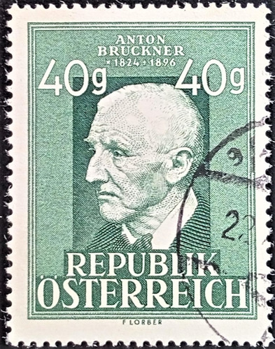 Austria, Sello Yv 772 40g Anton Bruckner 1949 Usado L19280