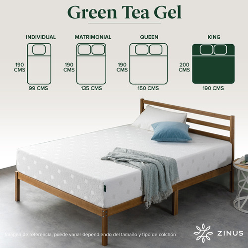 Zinus | Colchón King Memory Foam 25 Cm Alivia Presión