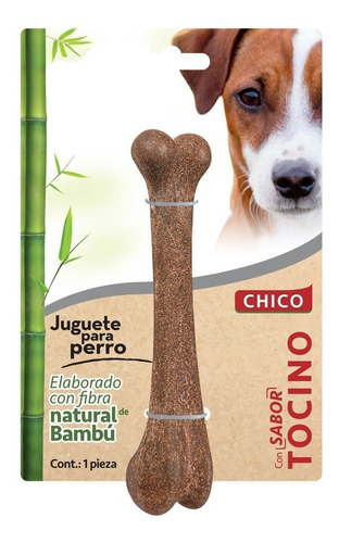 Juguete Hueso Bambu Chico Sabor Tocino Perro Fancy Pets Color Cafe