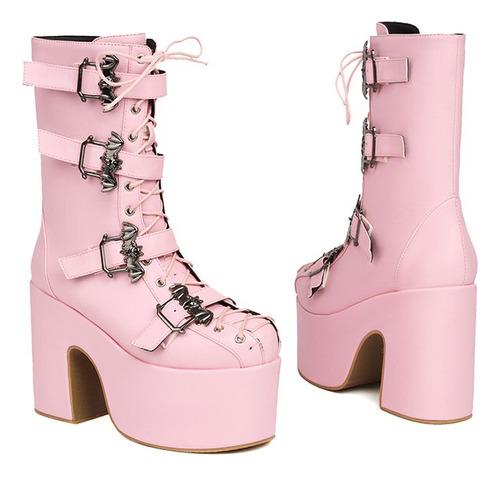 Botas Con Plataforma Phoentin Punk Street Para Mujer