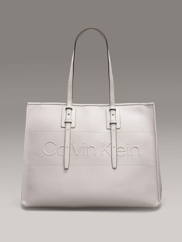 Bolsa Beige Tote Logo Calvin Klein De Mujer
