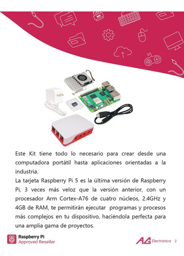Kit Basico Con Tarjeta Raspberry Pi 5 - 4gb