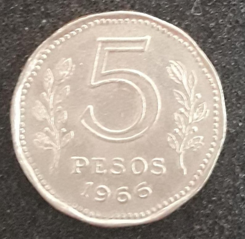 Moeda 5 Pesos Ano 1966 Argentina