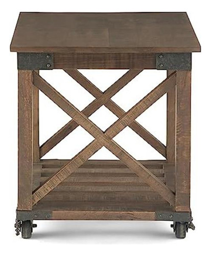 Madera De Mango Sólida De Simplihome Harding Y Metal Mesa De