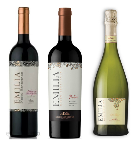 Combo Emilia Malbec Extra Brut Cabernet Sauvignon 3u -celler