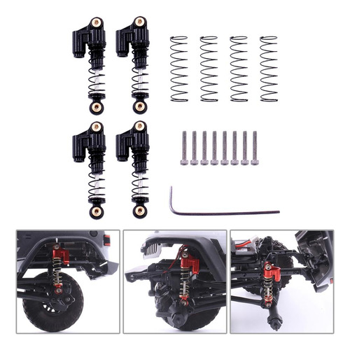 4x Amortiguadores Para Axial Scx24 90081 Rc Accesorio Negro