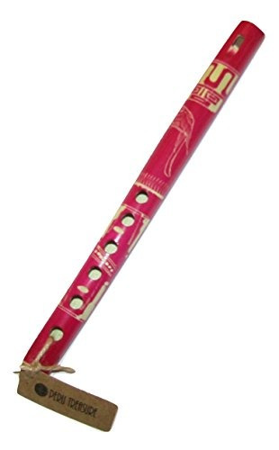 Artesanal Toy Peru Wooden Handpainted Quena Flute (pink)