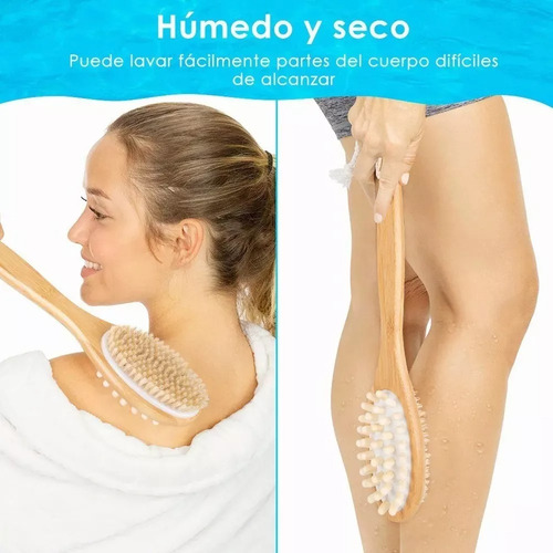 2pz Cepillo Baño Doble De Ducha Con Mango Largo Para Espalda