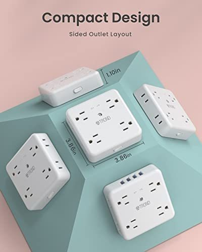 Enchufe Inteligente Marca Trond 8 Tomas/4 Usb/blanco.