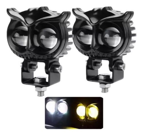 X2 Foco Led Neblinero Bi Color Auto Moto Búho Tipo Lupa /