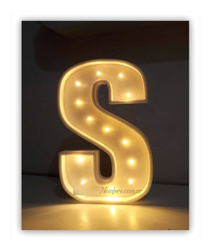 Imagen 2 de 10 de Letra Con Luz Led 25 Cm Polyfan Tunombre Iluminado Letras