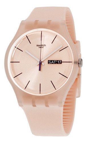 Reloj Swatch Para Mujer Rebel Suot700, Color Durazno-rosa