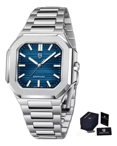 Pagani Design Reloj Para Hombre Cubitus Patkflip Plateado Plateado Azul