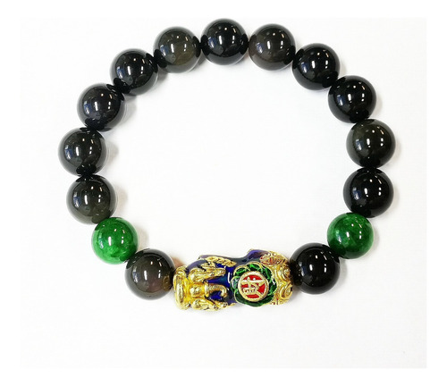 Feng Shui - Pulsera De Obsidiana Negra Pi Xiu - Cai Cai