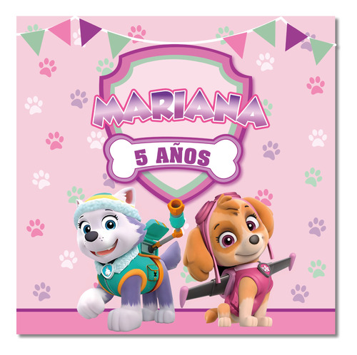 Lona Personalizable Paw Patrol 2x2 Mtrs Decoracion Fiesta