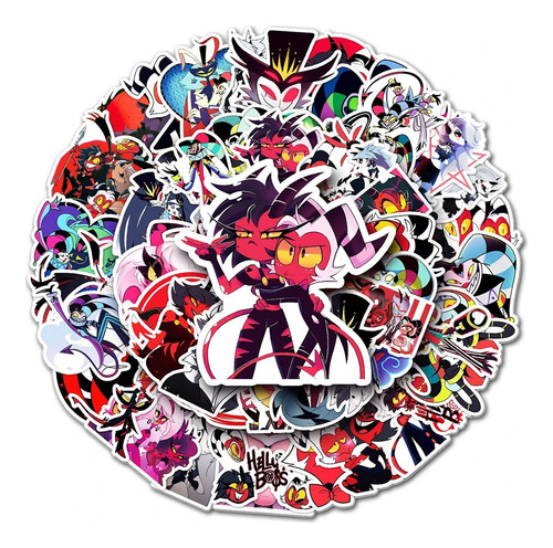 Set 50 Pz Stikers Helluva Boss Loona Moxxie Blitzo Stolas