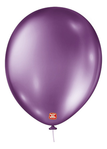 Balão Bexiga São Roque Metalizada N°11 Metallic Ballons C/25 Cor Roxo