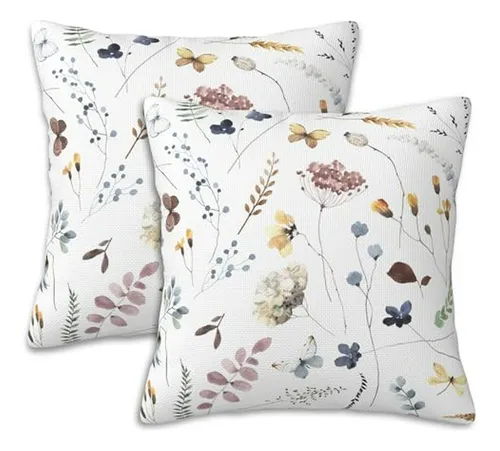Fundas De Cojín Decorativas Flores Y Mariposas - Set 2