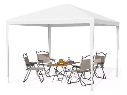 Amoloria Toldo 3x3 Carpa Gazebo Pergola Plegable Portable Para Jardines Blanco