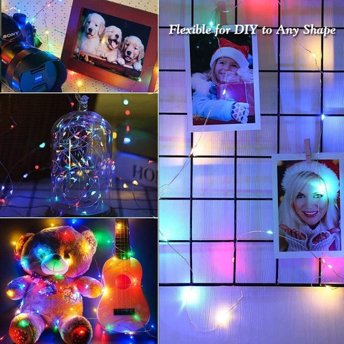 Guirnaldas Luces Solar 32m Multicolor Decoracion De Navidad