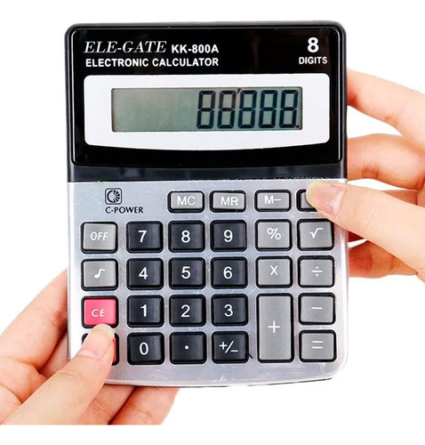 Calculadora Digital Grande Escritorio Ejecutiva Solar Color Gris