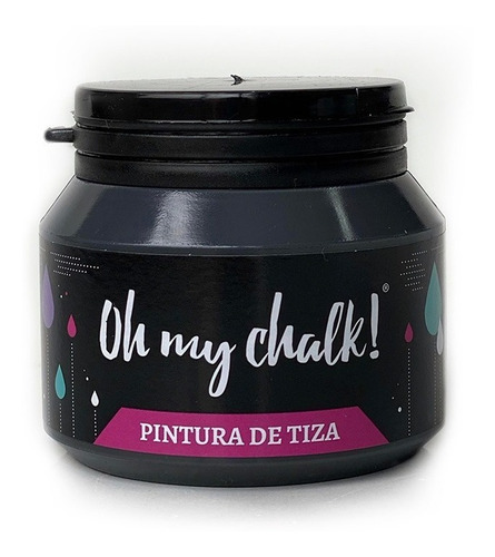 Pintura Oh My Chalk! 210cc Acrilica Para Tela Vidrio Madera Color Dark grey