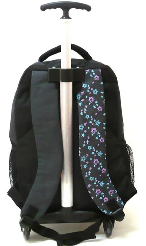 Imagem 6 de 6 de Mochila Rodinhas G Meninas Puxador Alumínio Estrelas Denlex