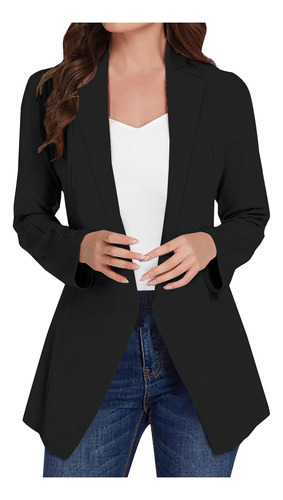 Abrigo Ligero Tipo Blazer Para Mujer, Con Solapa Delantera A