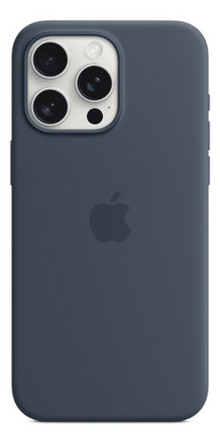 Case Silicone Magsafe Capa iPhone 15 Pro Max Azul Tempestade