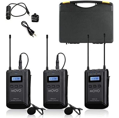 Micrófono Lavalier Inalámbrico Uhf De 48 Canales Movo Wmx-20