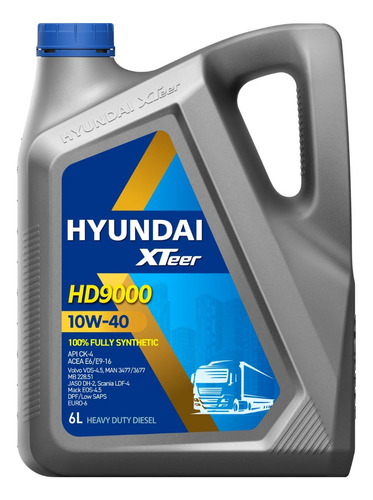 Aceite Sintetico 10w40 Hyundai Xteer Hd Ultra Ck-4/sl Dpf 6l
