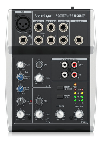 Behringer Xenyx 502s Mixer 5 Canales Usb