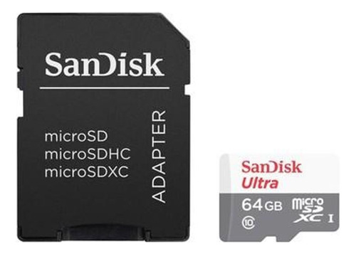 Cartão De Memoria Micro Sdxc 64gb E Adaptador San Disk Ultra