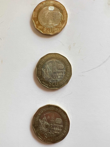 Monedas De 20 Pesos.2 De La Fundación Del Puerto De Veracruz