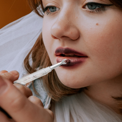 Práctico Pincel Para Sombra De Ojos Con Cabeza De Silicona P