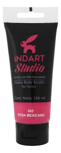 Pintura Acrilica Alta Viscosidad Indart Studio 100ml Colores Color Rosa mexicano