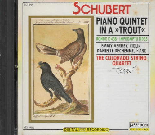 Cd Colorado String Quartet Schubert Quintet In A Trout 