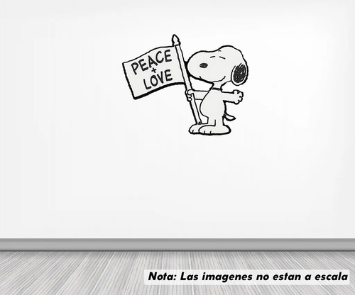 Vinil Sticker Pared 120cm Snoopy Paz Y Amor 4l3