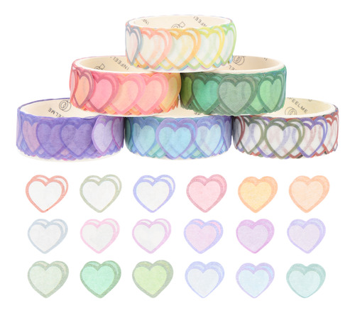 Pegatinas Washi Diy Crafts Love Y Cinta Adhesiva De Papel, 6