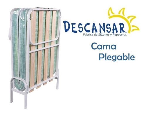 Imagen 4 de 8 de Cama Plegable Catre 1.85 X 0.65 Con Colchon Descansar